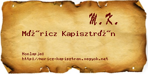Móricz Kapisztrán névjegykártya